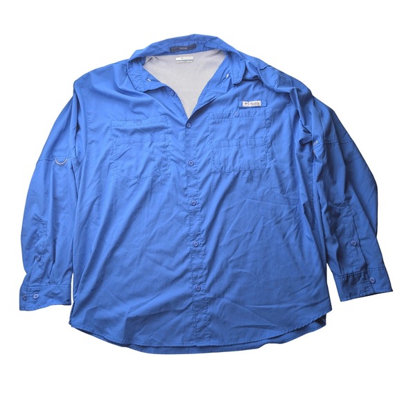 Columbia Other - Columbia PFG Tamiami II Fishing Shirt Mens XXL Blue Long Sleeve UPF 40 Ripstop